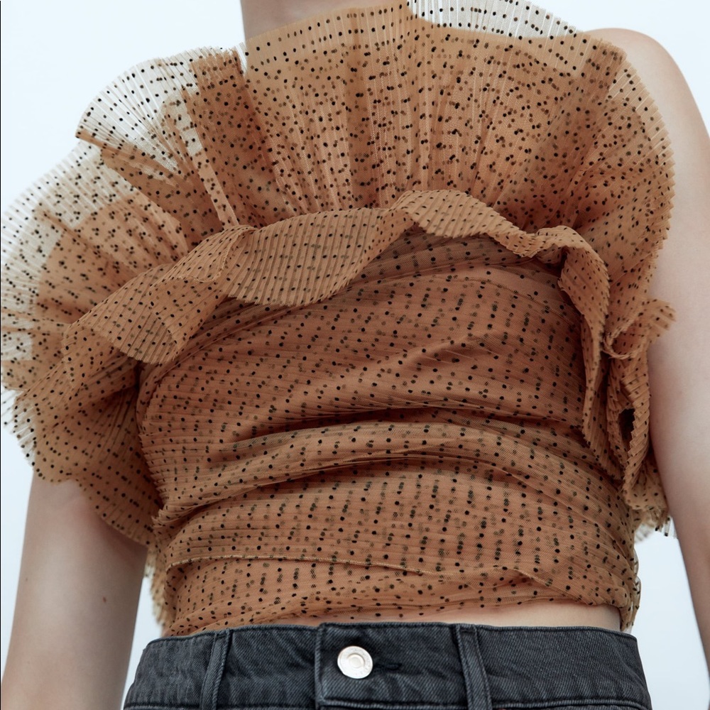 ZARA TULE CROP TOP - Picture 4 of 10